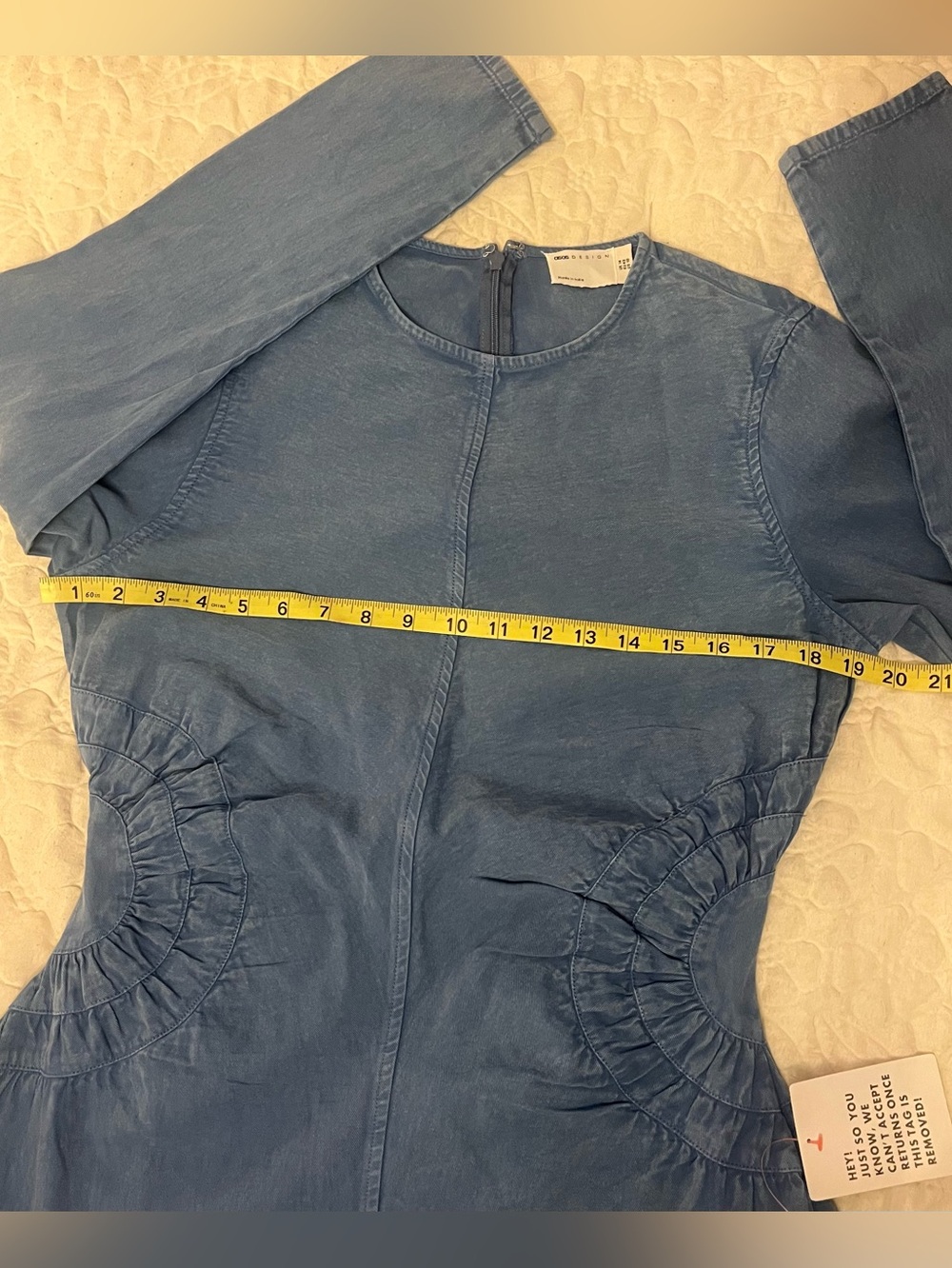 ASOS DESIGN washed twill midi dress in denim blue acid wash size 10 NWT - Picture 8 of 12